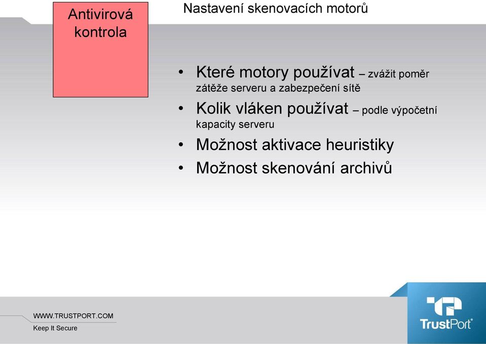 zabezpečení sítě Kolik vláken používat podle výpočetní