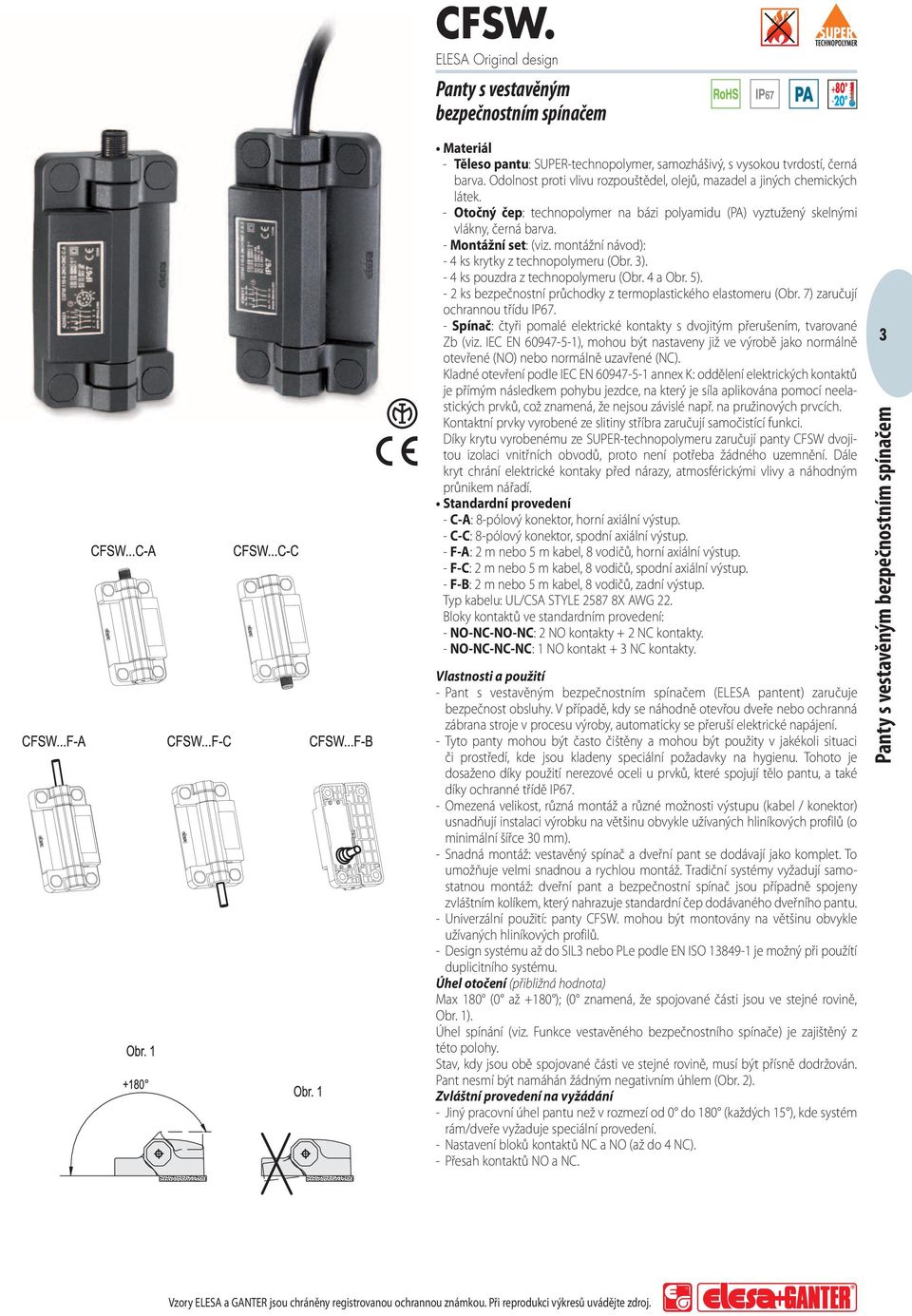 montážní návod): - 4 ks krytky z technopolymeru (Obr. 3). - 4 ks pouzdra z technopolymeru (Obr. 4 a Obr. 5). - 2 ks bezpečnostní průchodky z termoplastického elastomeru (Obr.