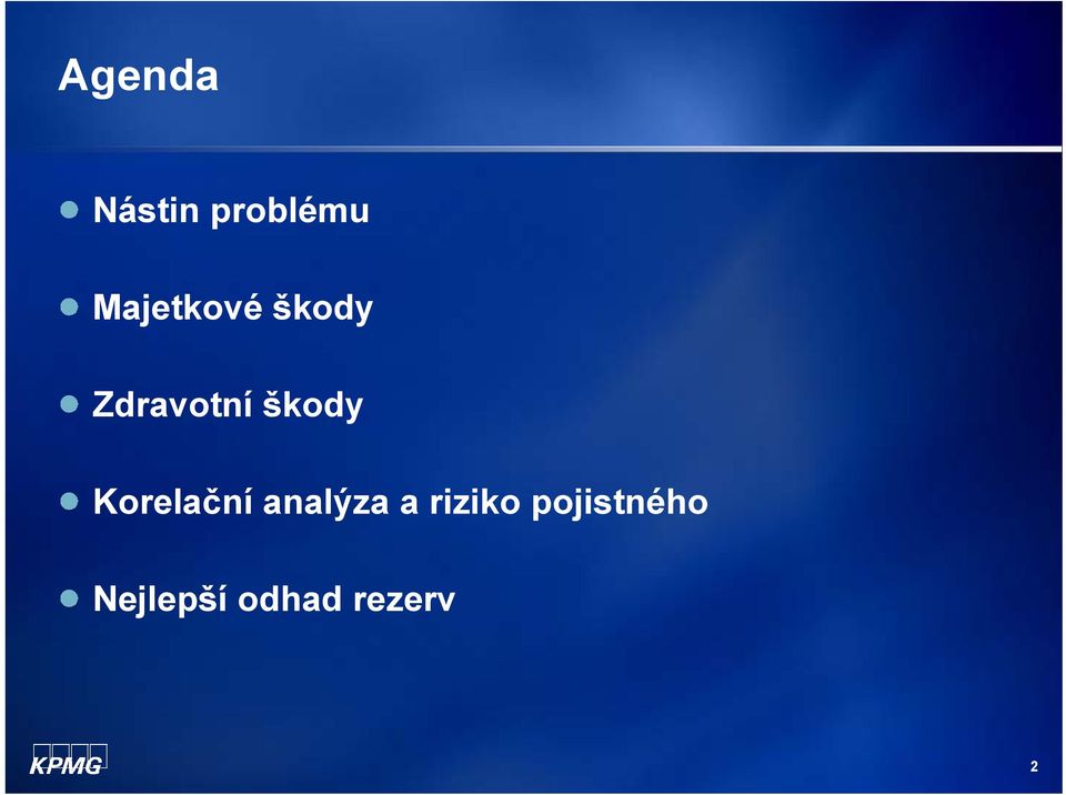 škody Korelační analýza a