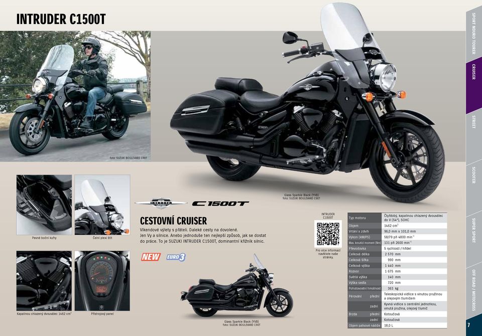 Glass Sparkle Black (YVB) foto: SUZUKI BOULEVARD C90T INTRUDER C1500T Pro více informací navštivte naše stránky.
