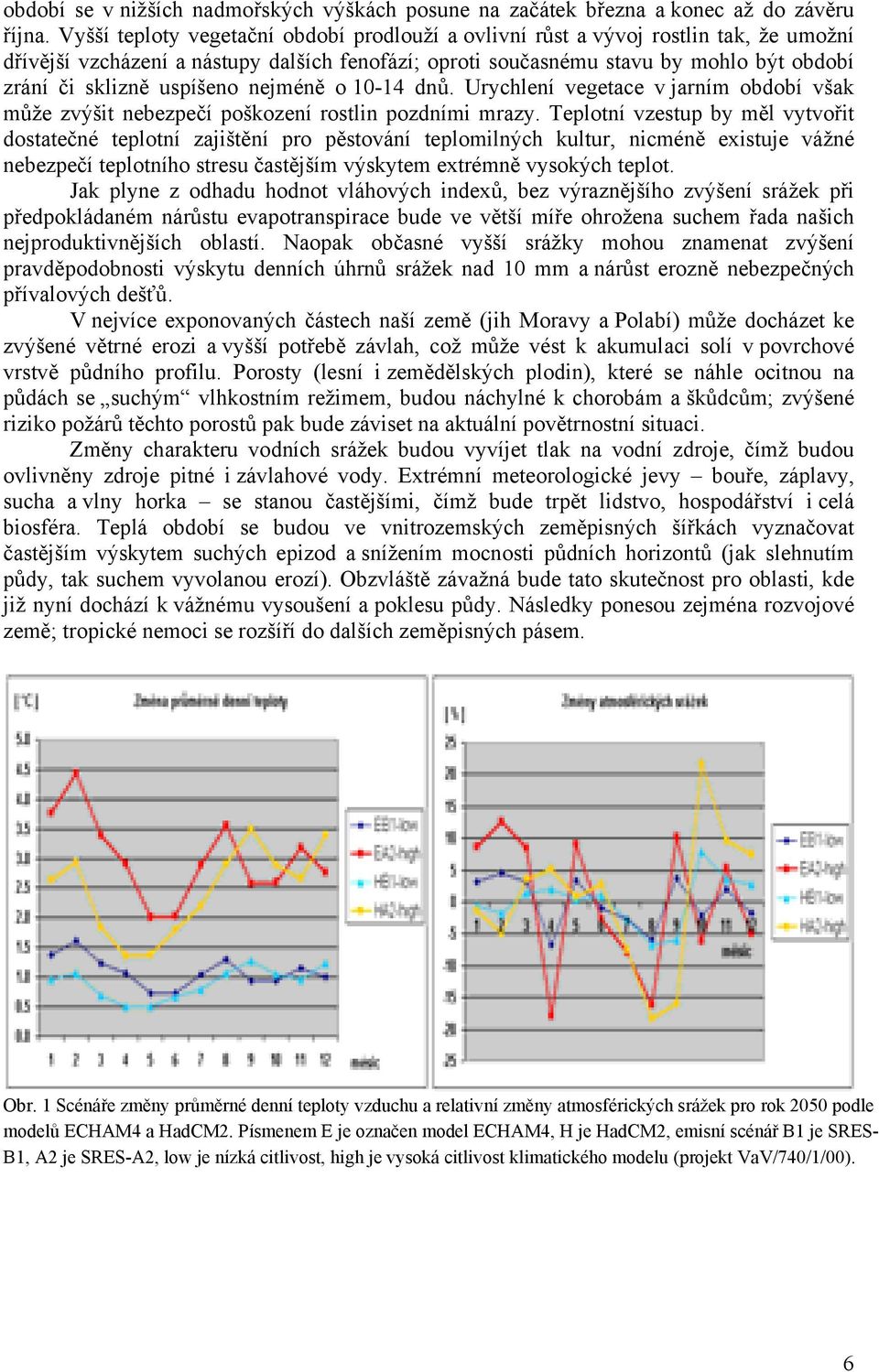 uspíšeno nejméně o 10-14 dnů. Urychlení vegetace v jarním období však může zvýšit nebezpečí poškození rostlin pozdními mrazy.