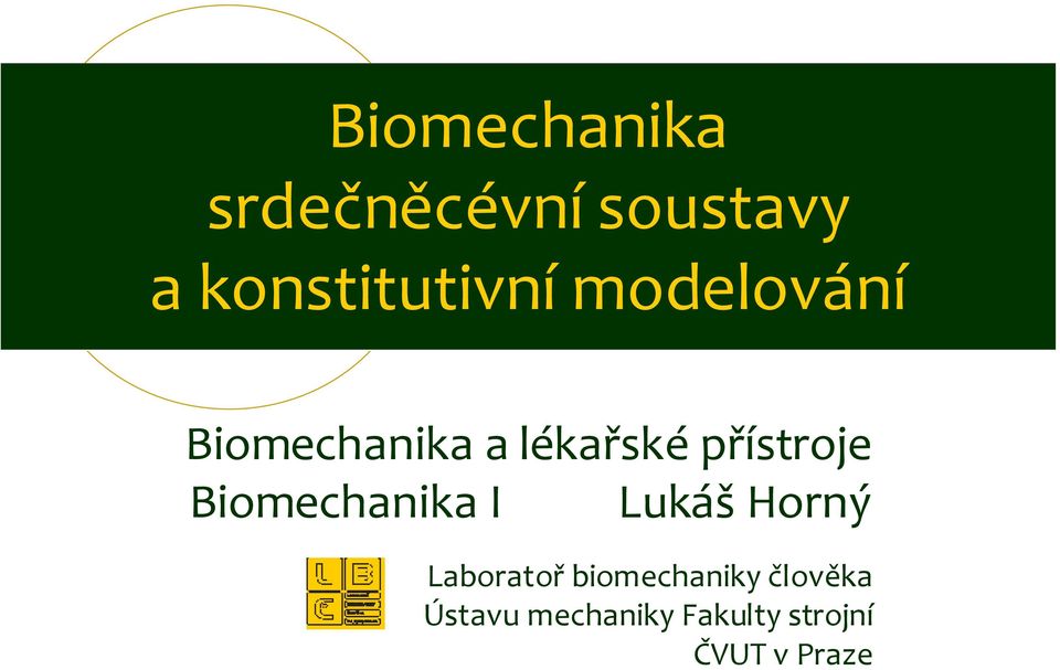 lékařsképřístroje Biomechanika I LukášHorný