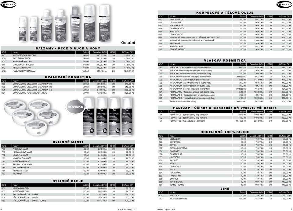 MLÉKO SPF 20 200ml 205,83 Kč 20 247,00 Kč 932 ČOKOLÁDOVÉ OPALOVACÍ MLÉKO SPF 30 200ml 260,00 Kč 20 312,00 Kč 931 ČOKOLÁDOVÉ OPALOVACÍ MLÉKO SPF 50 200ml 316,67 Kč 20 380,00 Kč 934 ČOKOLÁDOVÉ