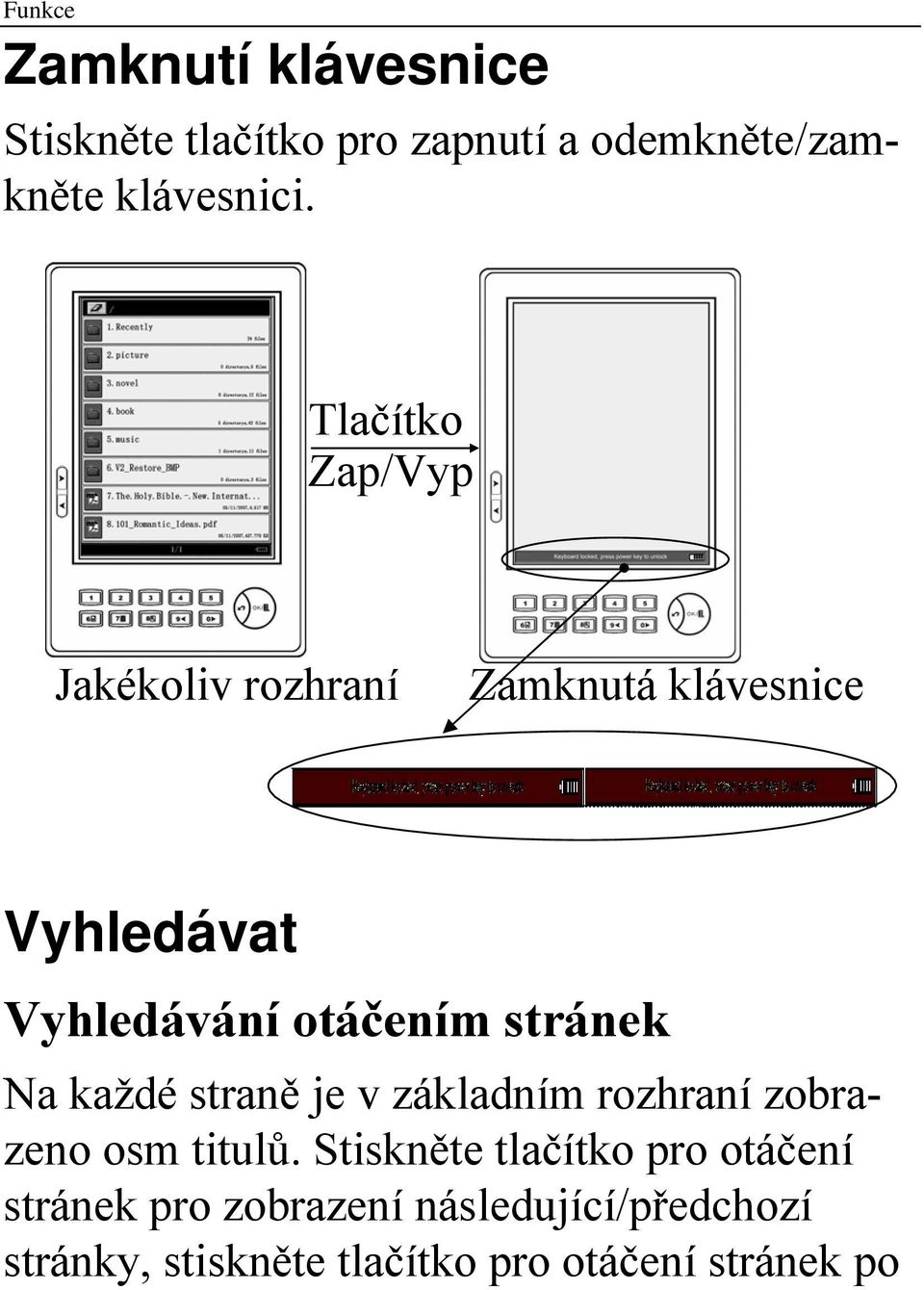 stránek Na každé straně je v základním rozhraní zobrazeno osm titulů.