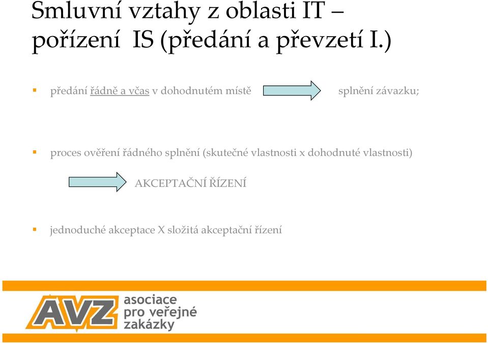 ověření řádného splnění (skutečné vlastnosti x dohodnuté