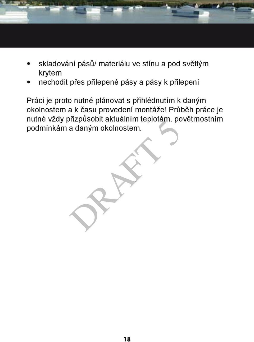Návod k pokládce Střešní izolační pásy DRAFT 5 - PDF Stažení zdarma