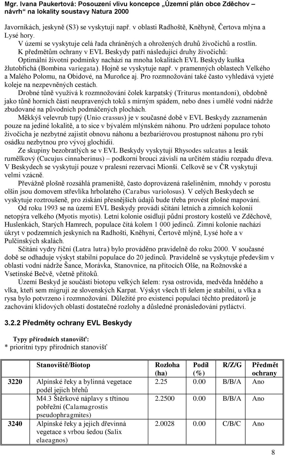 v pramenných oblastech Velkého a Malého Polomu, na Obidové, na Muroňce aj. Pro rozmnožování také často vyhledává vyjeté koleje na nezpevněných cestách.