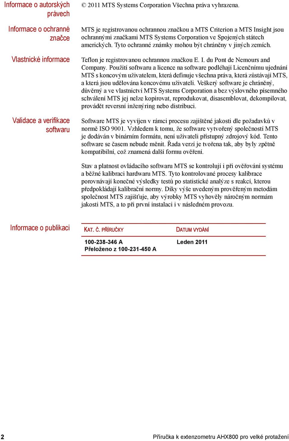 Tyto ochranné známky mohou být chráněny v jiných zemích. Teflon je registrovanou ochrannou značkou E. I. du Pont de Nemours and Company.