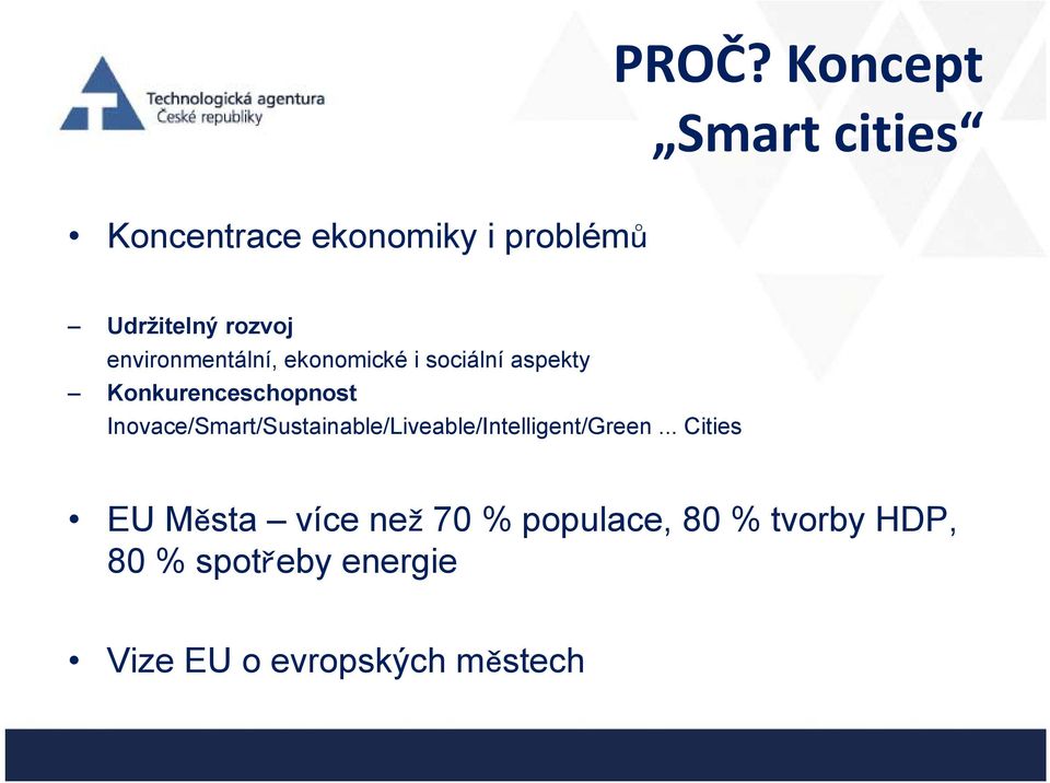 Inovace/Smart/Sustainable/Liveable/Intelligent/Green.
