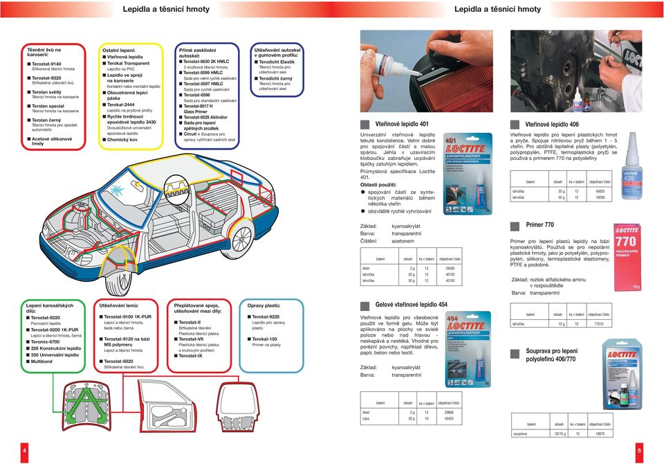 spreji na karoserie Kontaktní nebo montážní lepidlo Oboustranná lepicí páska Terokal-2444 Lepidlo na pryžové profily Rychle tvrdnoucí epoxidové lepidlo 3430 Dvousložkové universální epoxidové lepidlo