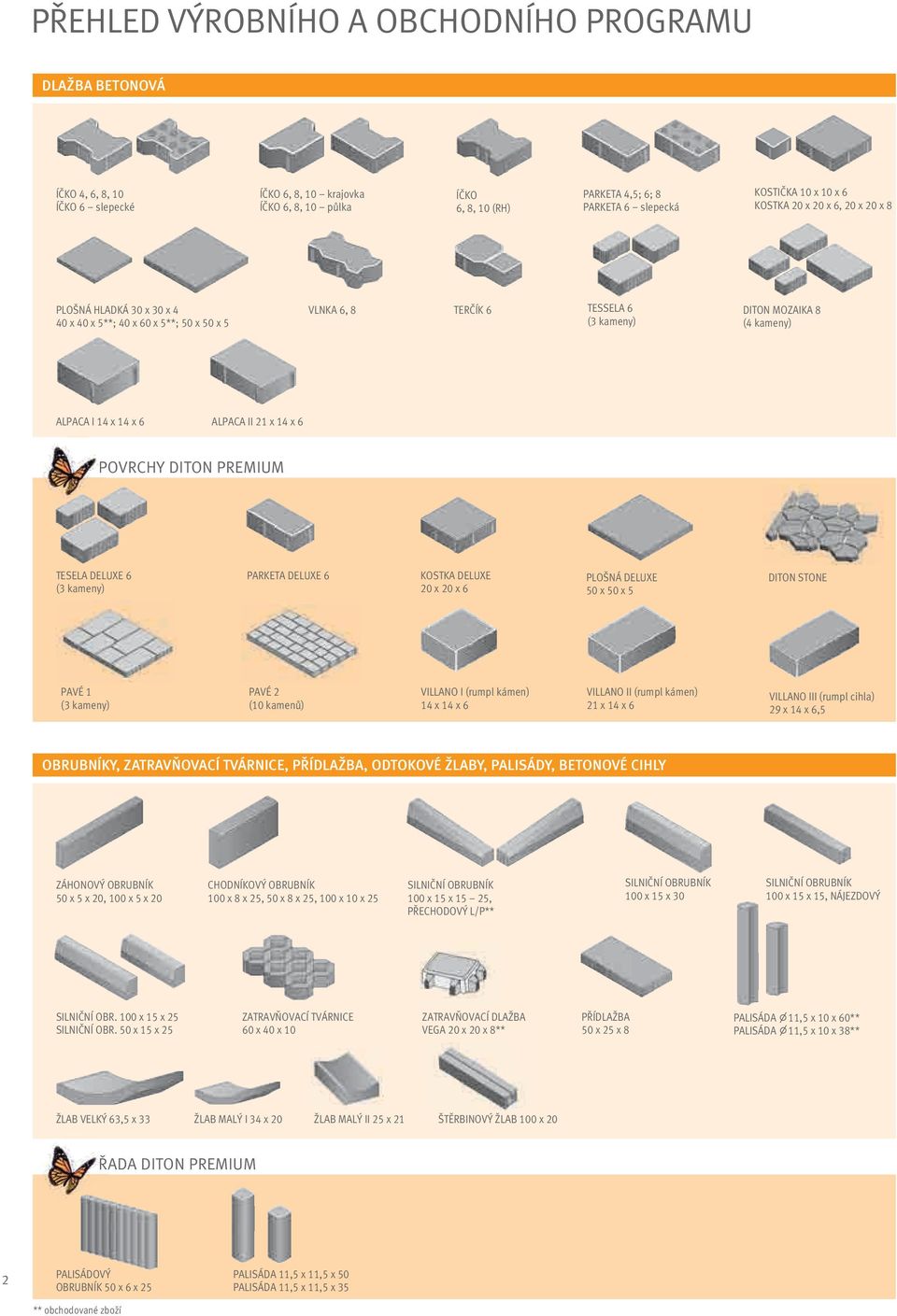 ALPACA II 21 x 14 x 6 POVRCHY DITON PREMIUM TESELA DELUXE 6 (3 kameny) PARKETA DELUXE 6 KOSTKA DELUXE 20 x 20 x 6 PLOŠNÁ DELUXE 50 x 50 x 5 DITON STONE PAVÉ 1 (3 kameny) PAVÉ 2 (10 kamenů) VILLANO I