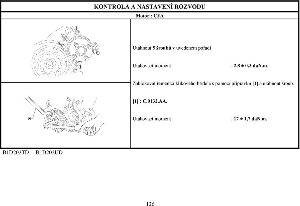 Zablokovat řemenici klikového hřídele s pomocí