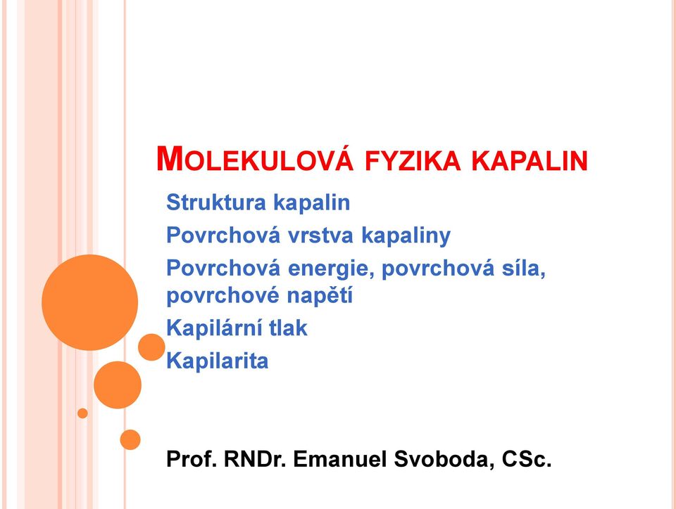 MOLEKULOVÁ FYZIKA KAPALIN - PDF Stažení zdarma