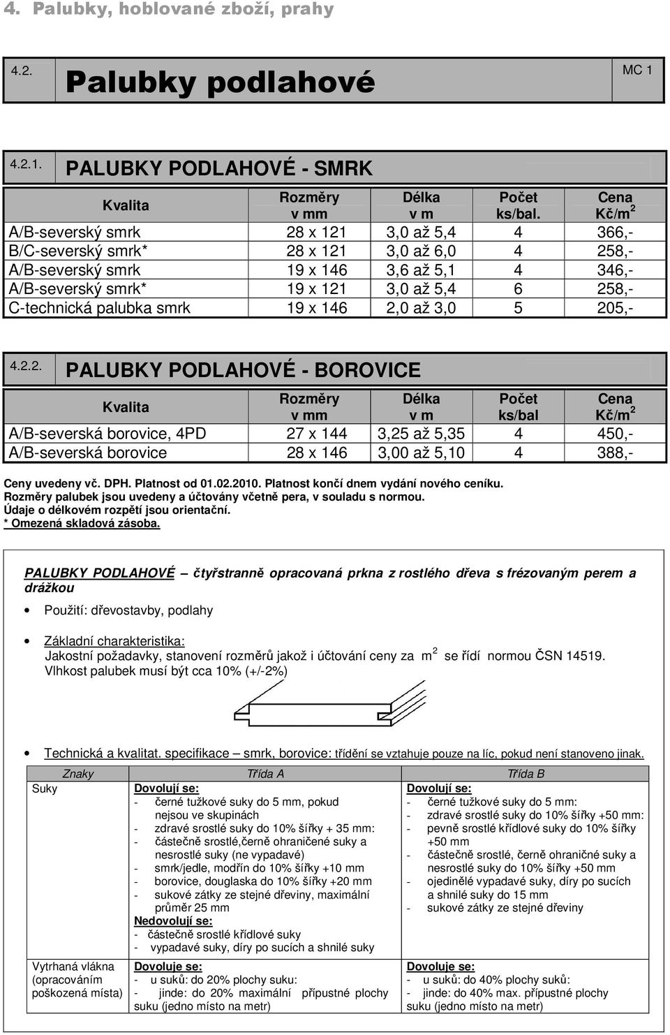 C-technická palubka smrk 19 x 146 2,