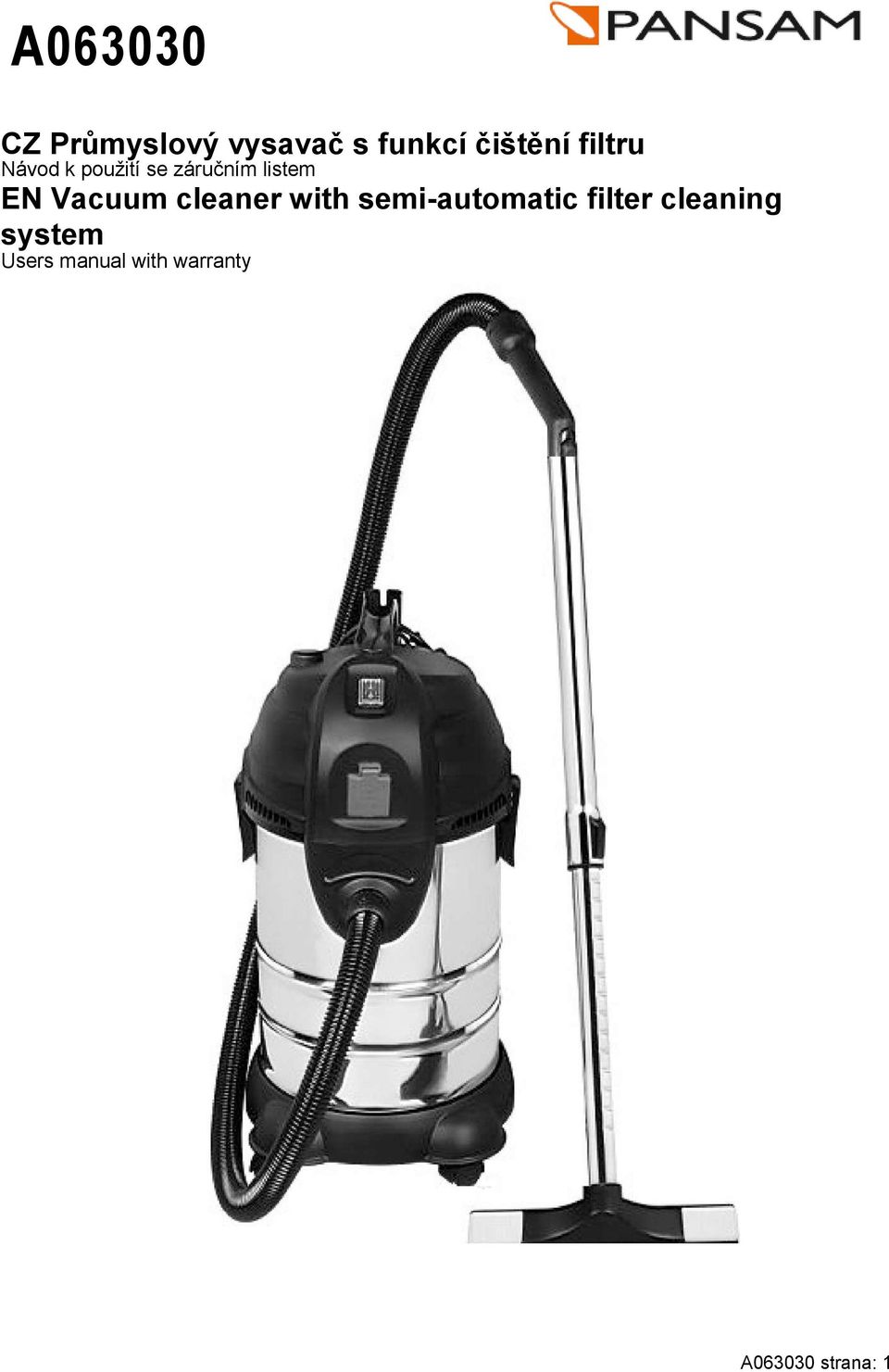 Vacuum cleaner with semi-automatic filter