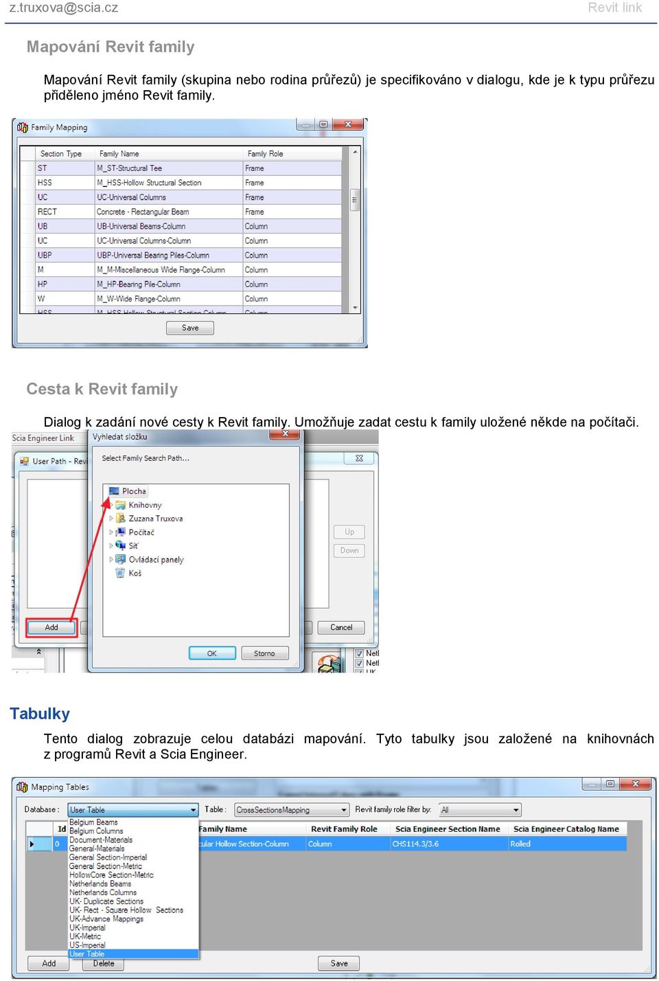 Cesta k Revit family Dialog k zadání nové cesty k Revit family.