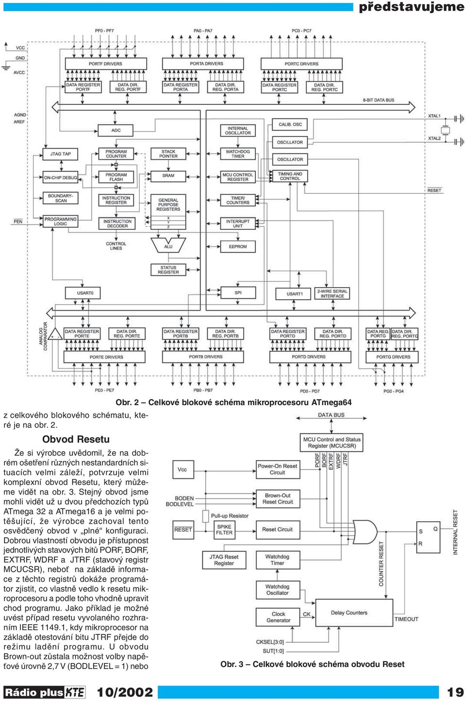 Stejný obvod jsme mohli vidět už u dvou předchozích typů ATmega 32 a ATmega16 a je velmi potěšující, že výrobce zachoval tento osvědčený obvod v plné konfiguraci.