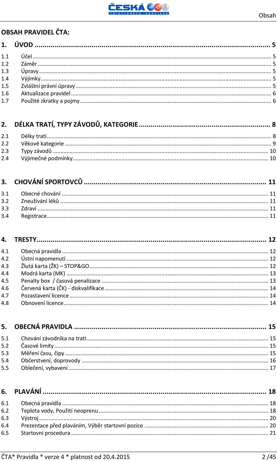 .. 11 3.3 Zdraví... 11 3.4 Registrace... 11 4. TRESTY... 12 4.1 Obecná pravidla... 12 4.2 Ústní napomenutí... 12 4.3 Žlutá karta (ŽK) STOP&GO... 12 4.4 Modrá karta (MK)... 13 4.