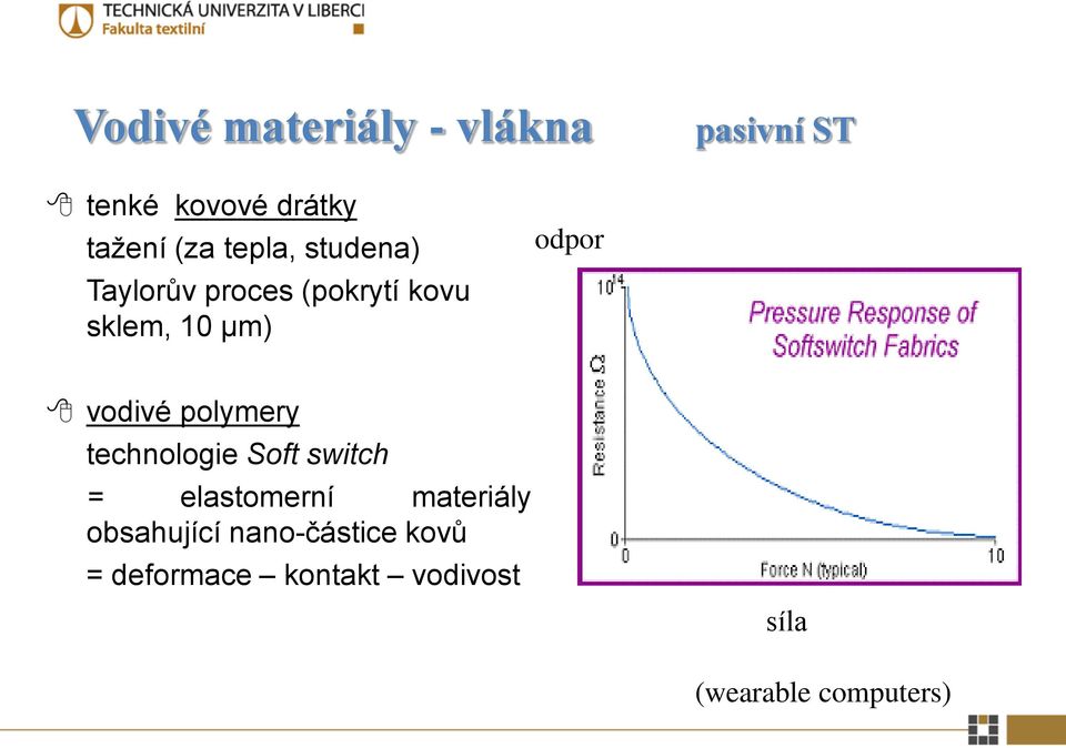 vodivé polymery technologie Soft switch = elastomerní materiály