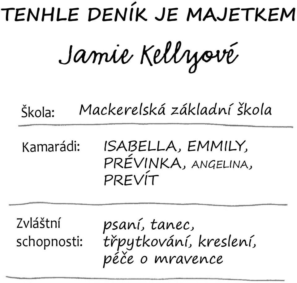 EMMILY, PRÉVINKA, ANGELINA, PREVÍT Zvláštní