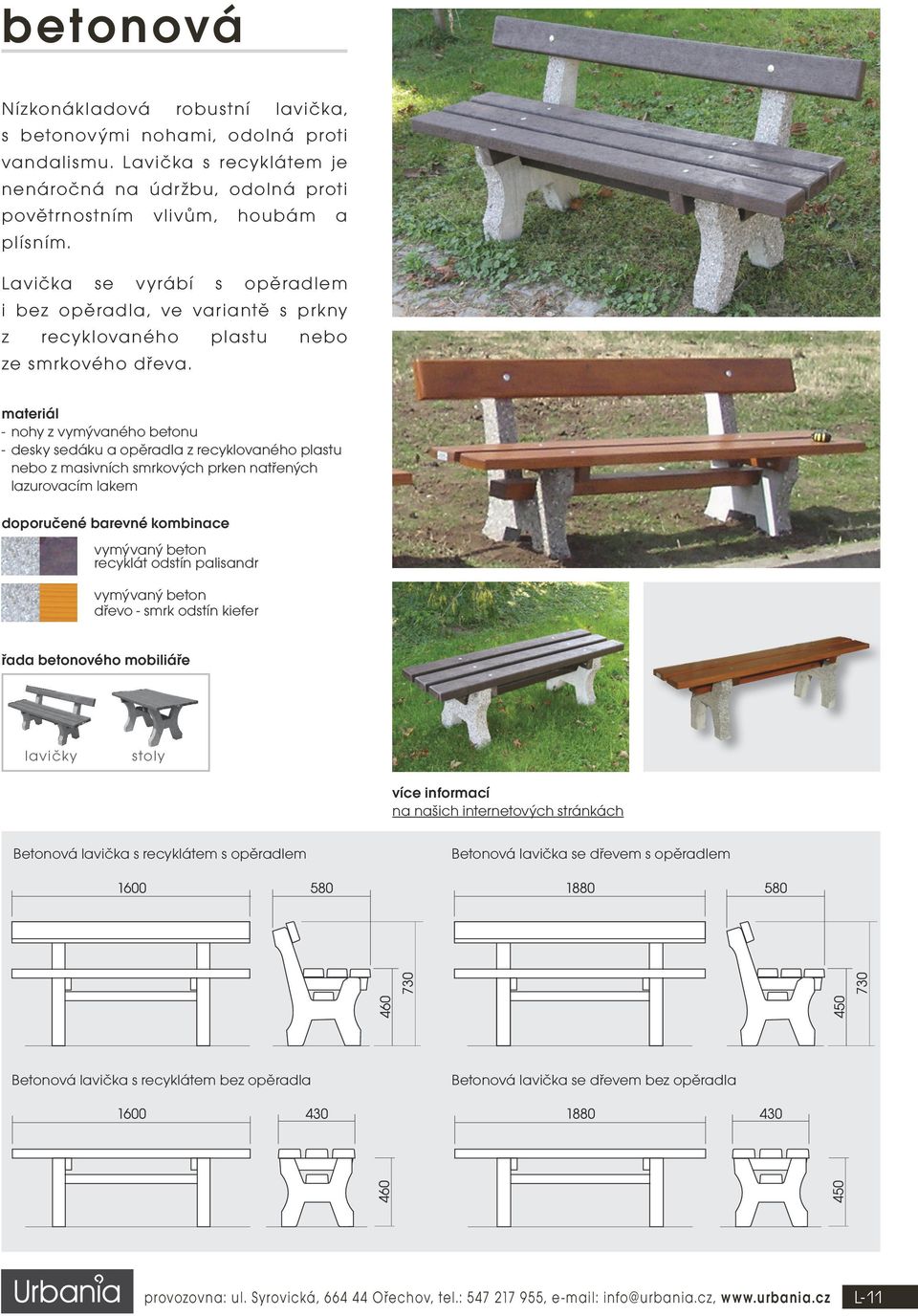 parkové lavičky Urbania, s.r.o., provozovna: ul. Syrovická, Ořechov, tel.:  , - PDF Free Download