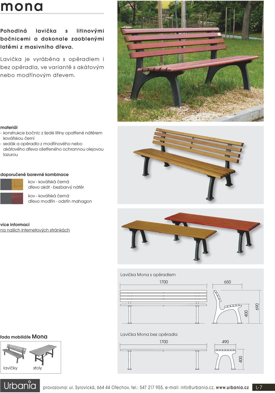 parkové lavičky Urbania, s.r.o., provozovna: ul. Syrovická, Ořechov, tel.:  , - PDF Free Download
