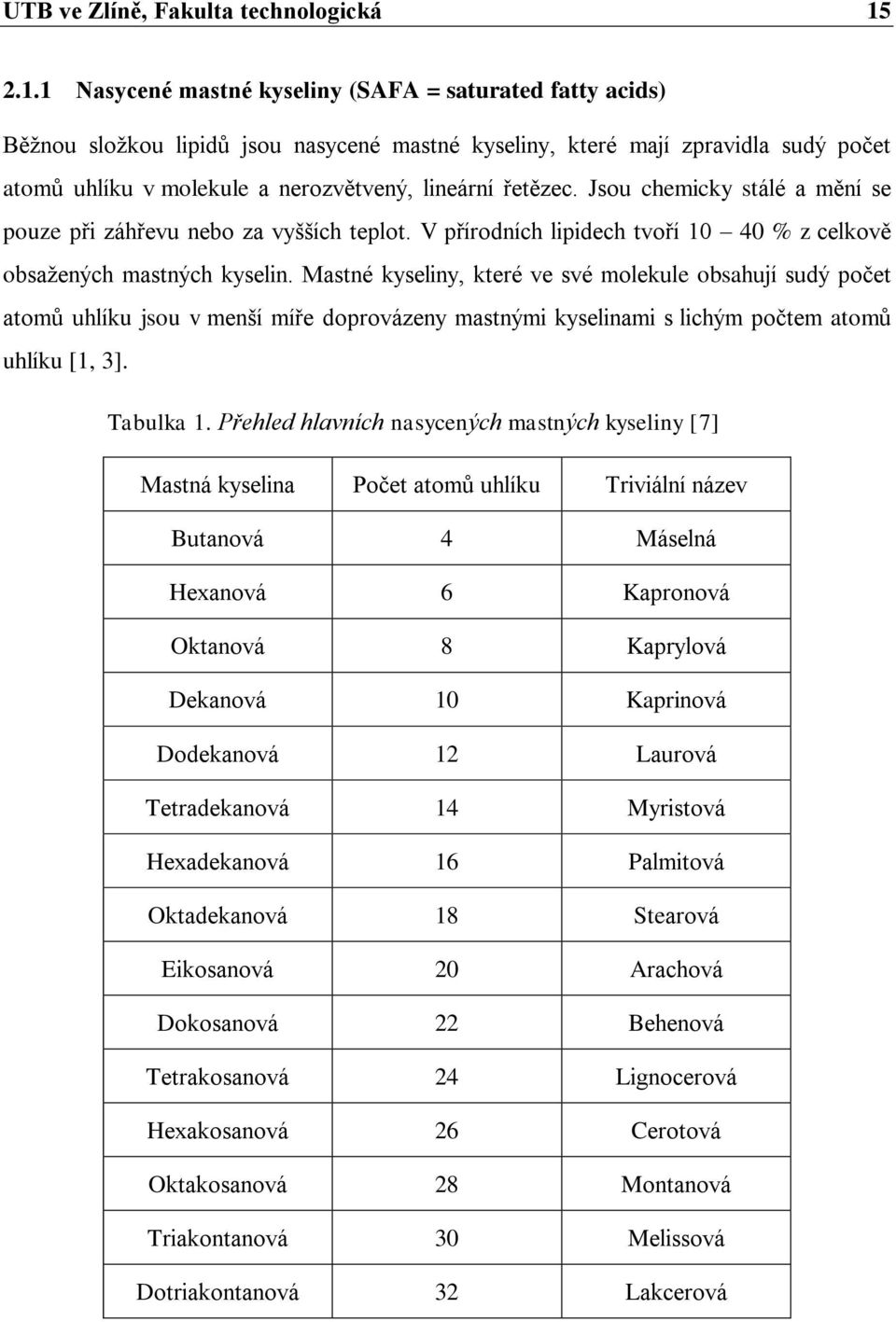 řetězec. Jsou chemicky stálé a mění se pouze při záhřevu nebo za vyšších teplot. V přírodních lipidech tvoří 10 40 % z celkově obsažených mastných kyselin.