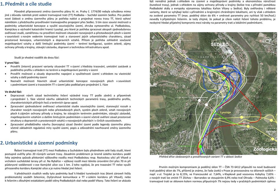 S tím úzce souvisí možnosti a podmínky urbanistické koncepce a využití souvisejícího území, zhruba vymezeného ul.