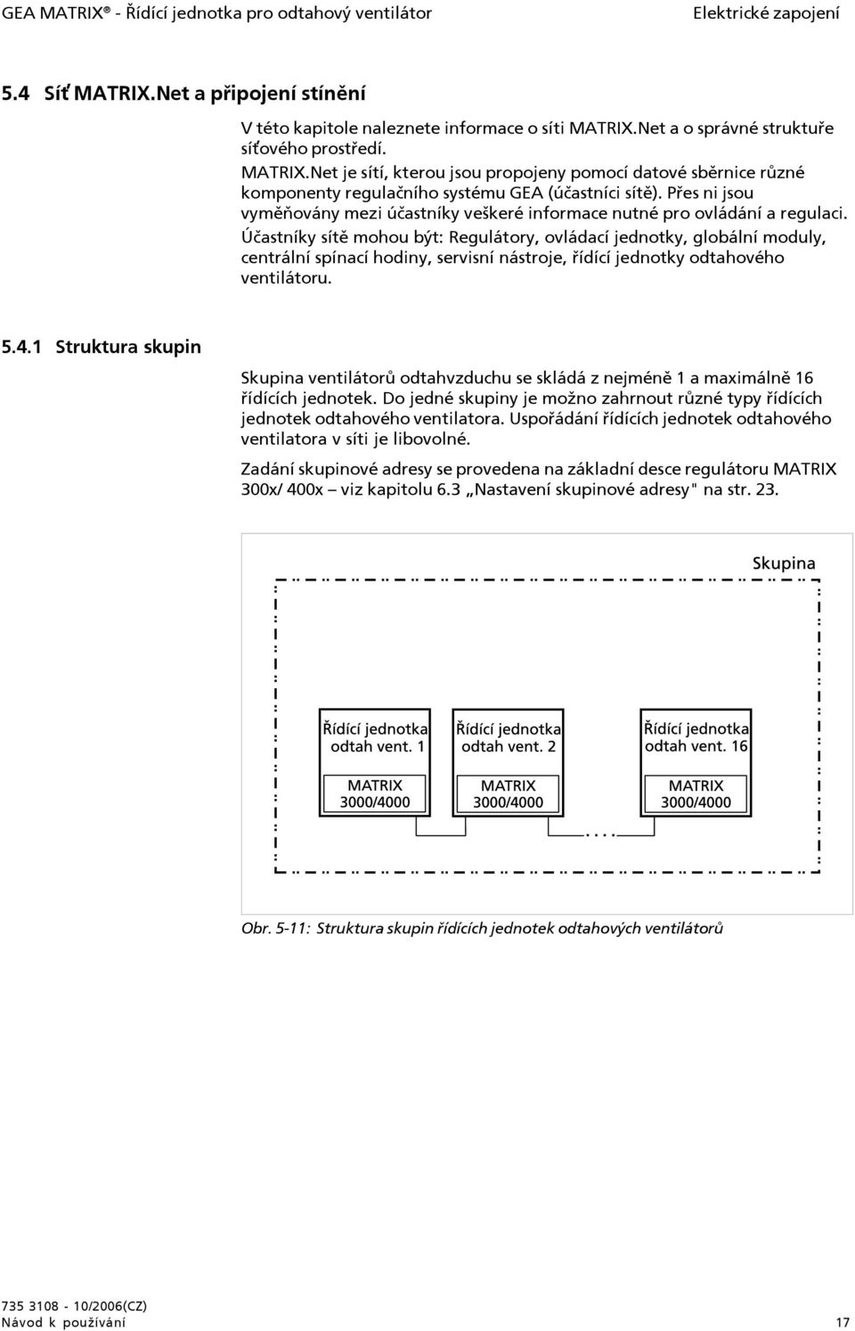 Návod k používání. GEA MATRIX - Řídící jednotka pro odtahový ventilátor  V3.xxx.xx /2006(CZ) Návod k používání 1 - PDF Stažení zdarma