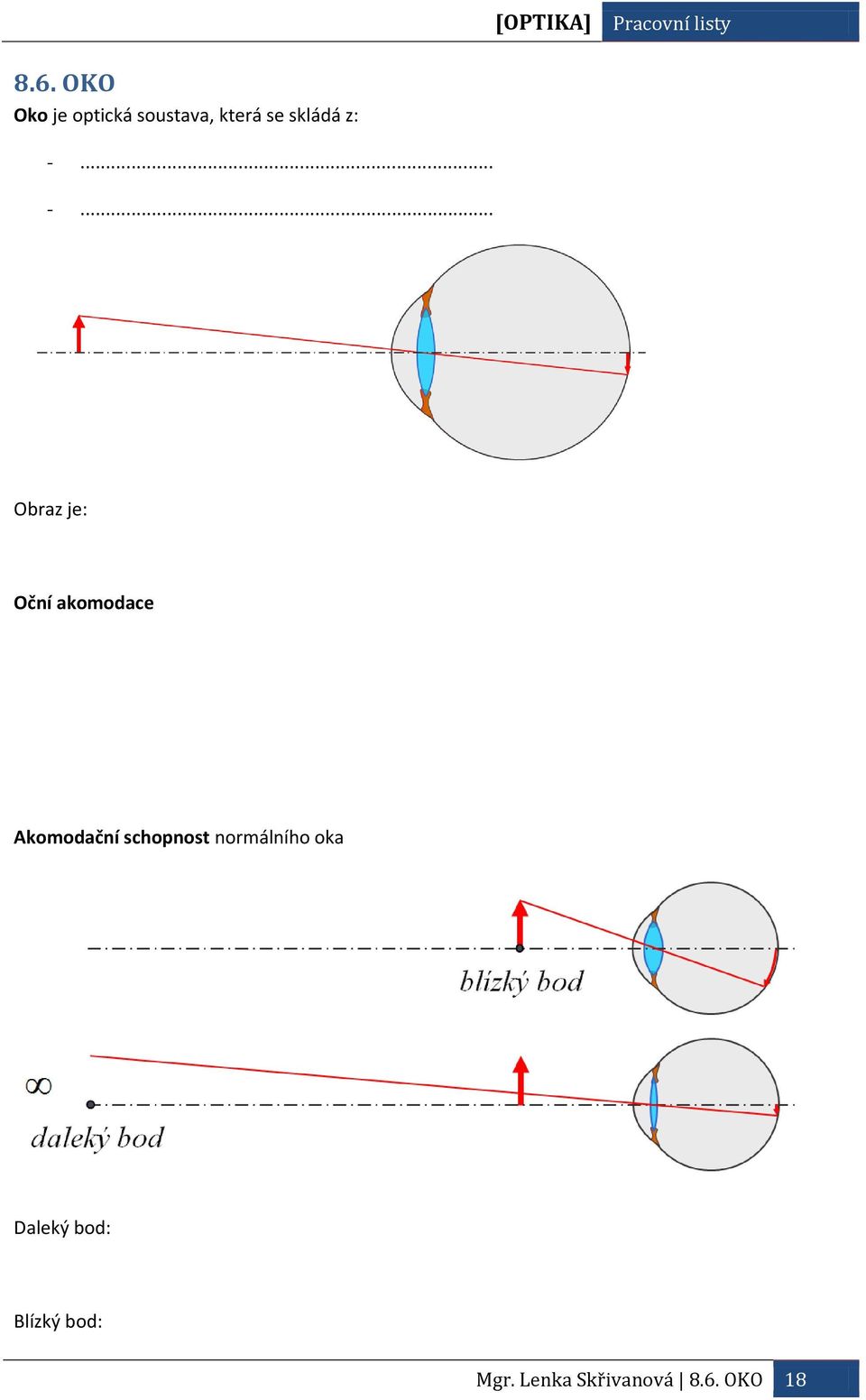 .. -... Oční akomodace Akomodační