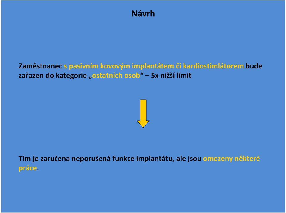 ostatních osob 5x nižší limit Tím je zaručena