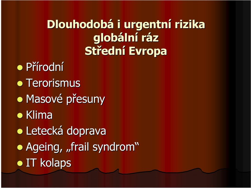 Terorismus Masové přesuny Klima