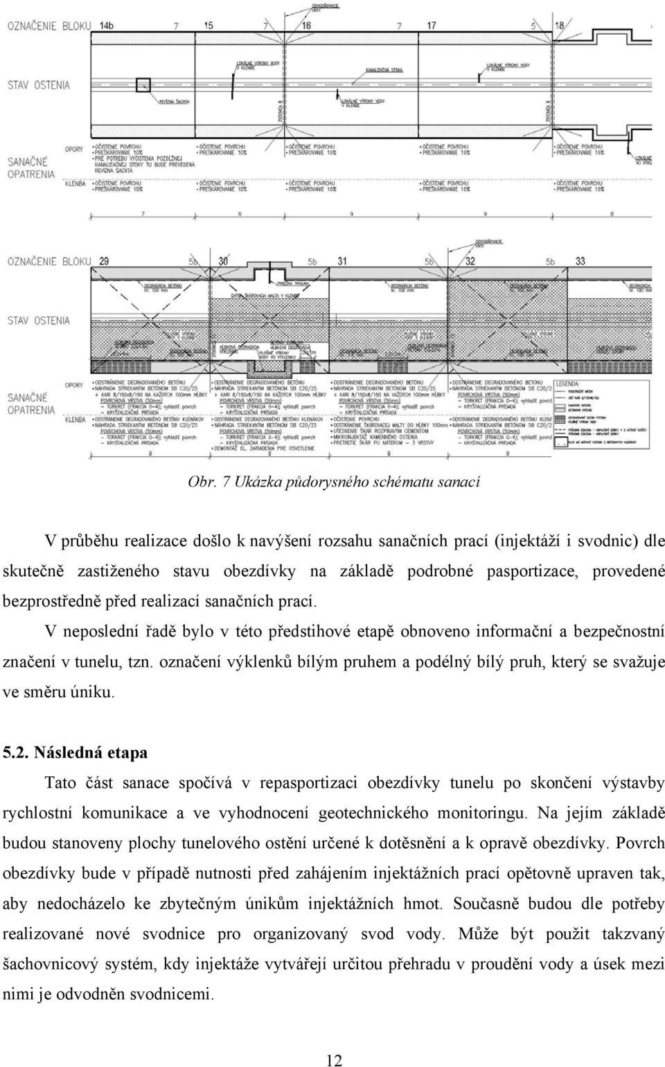 označení výklenků bílým pruhem a podélný bílý pruh, který se svažuje ve směru úniku. 5.2.