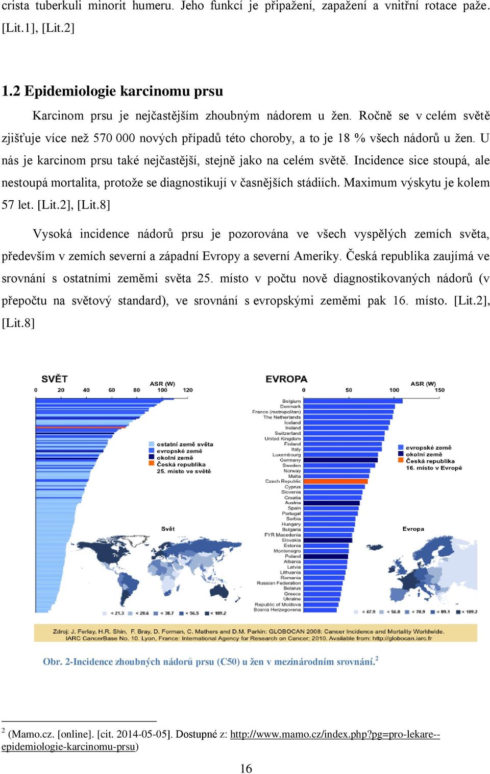 Incidence sice stoupá, ale nestoupá mortalita, protoţe se diagnostikují v časnějších stádiích. Maximum výskytu je kolem 57 let. [Lit.2], [Lit.