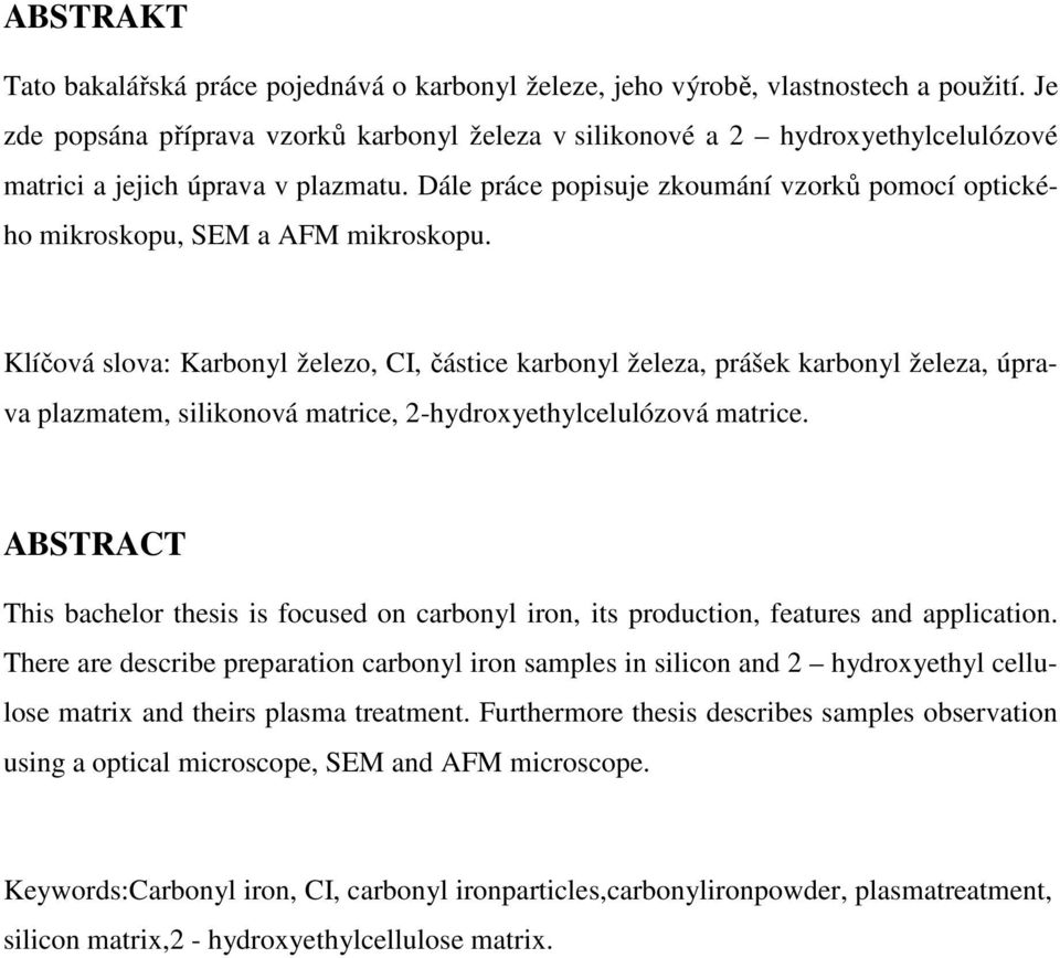 Modifikace mikročástic karbonyl železa v nízkoteplotním - PDF Stažení zdarma