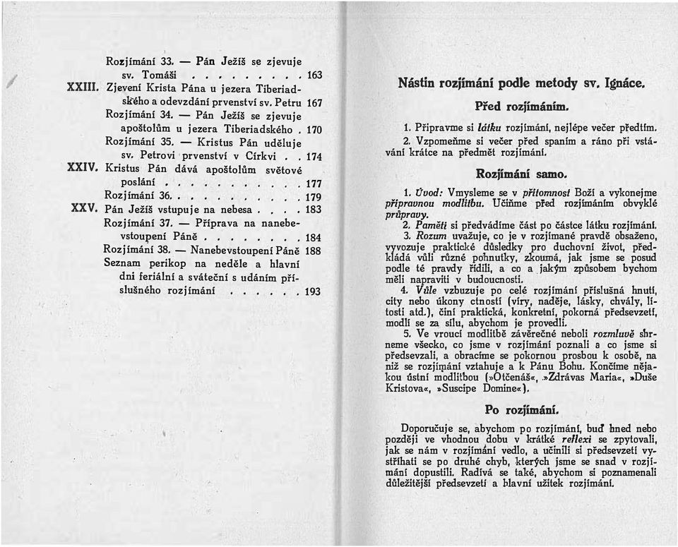 ...... 177 179 Pán Ježíš vstupuje na nebesa... 183 Rozjímání 37. - Příprava na nanebevstoupení Páně....... 184 Rozjímání 38.