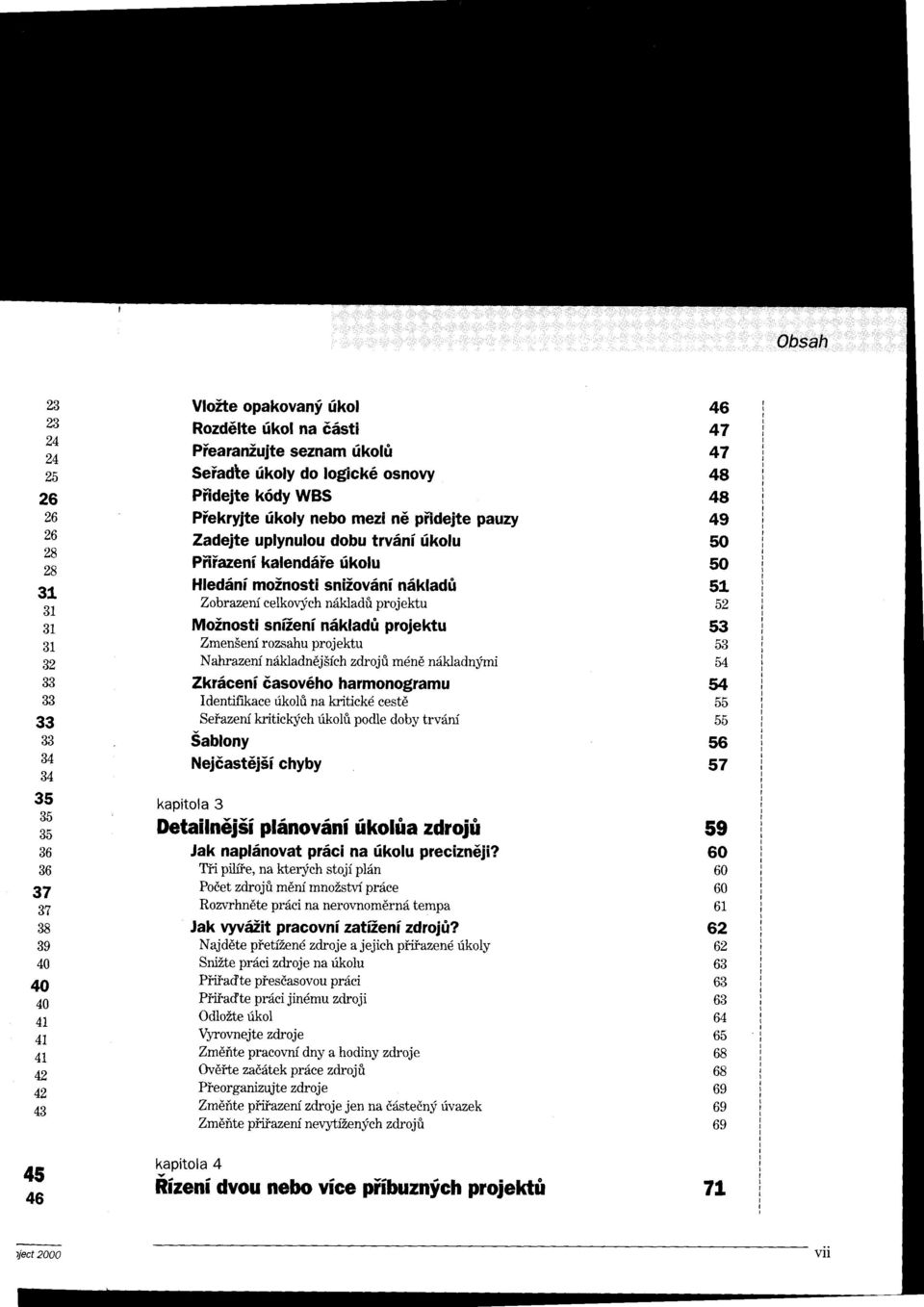 piidejte paury Zadqte uplynulou dobu trvdni fkolu Piiiazeni kalenddie rikolu Hled6nf moinosti sniiov6ni n6kladri Zobrazeti celkovych nsldadri projektu Moinosti sneeni n6kladfi projektu Zmen3eni