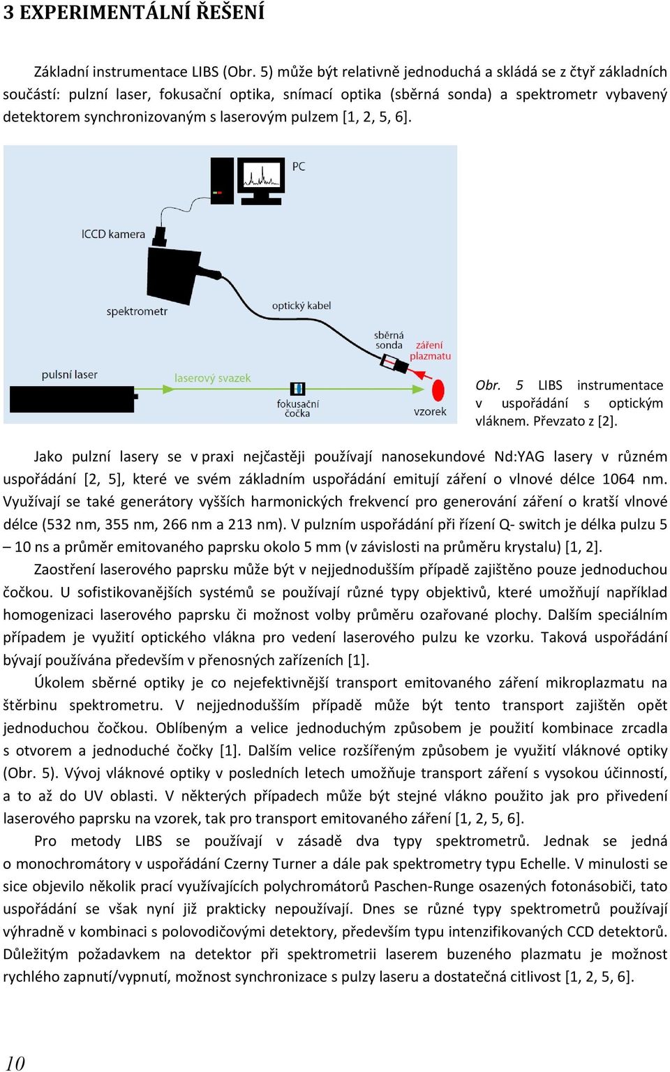 pulzem [1, 2, 5, 6]. Obr. 5 LIBS instrumentace v uspořádání s optickým vláknem. Převzato z [2].