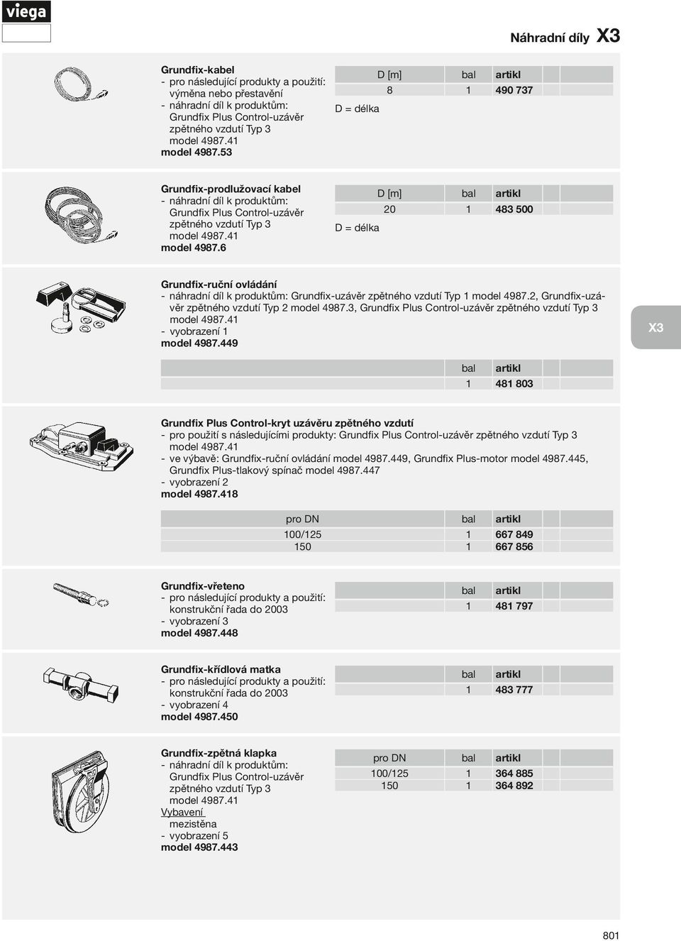 6 D [m] 20 1 483 500 D = délka Grundfix- ruční ovládání Grundfix- uzávěr zpětného vzdutí Typ 1 model 4987.2, Grundfix- uzávěr zpětného vzdutí Typ 2 model 4987.