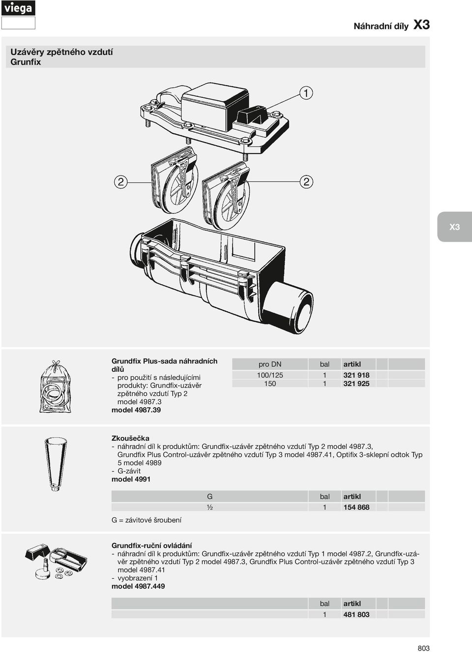 3, Grundfix Plus Control- uzávěr zpětného vzdutí Typ 3 model 4987.