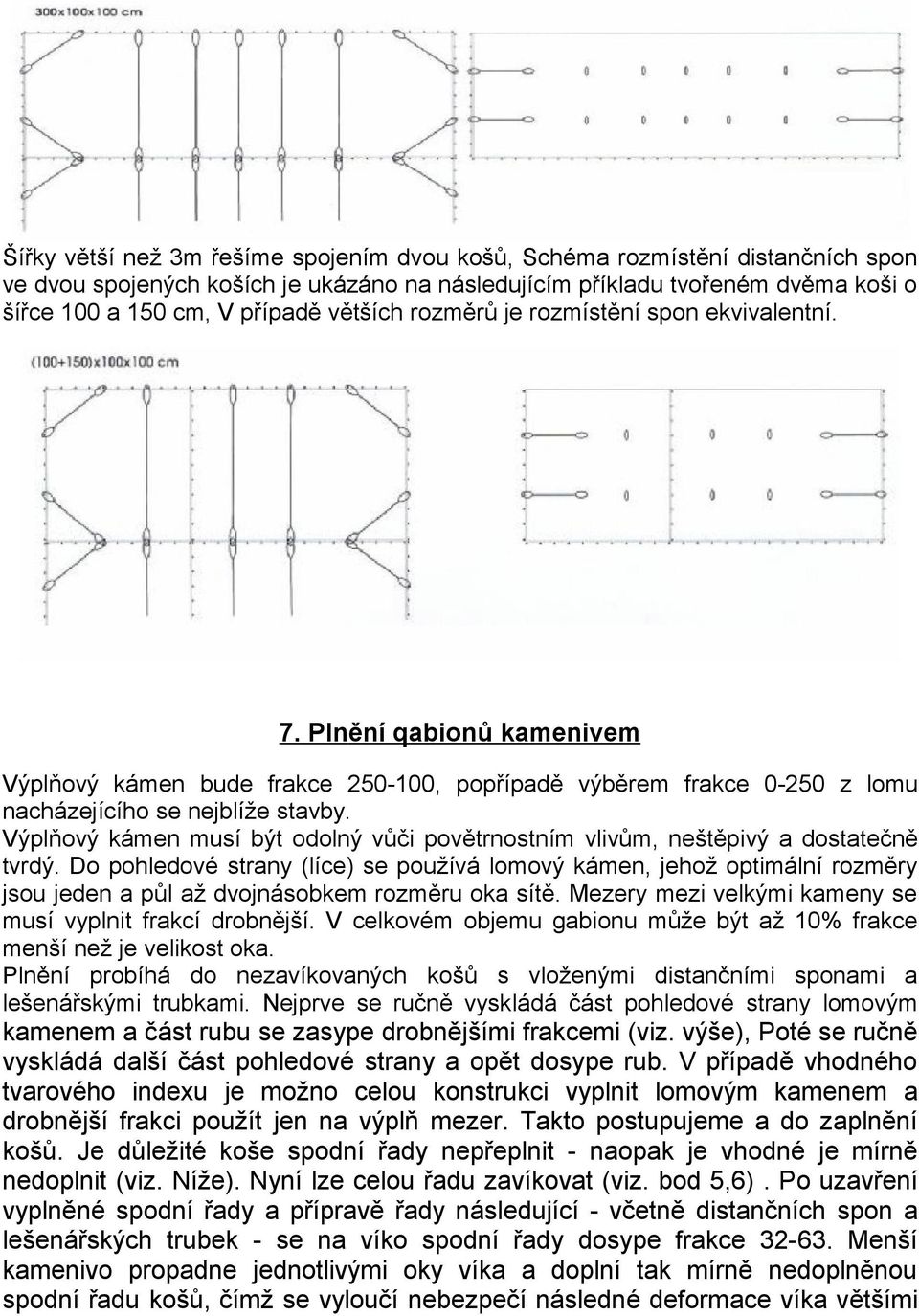 Výplňový kámen musí být odolný vůči povětrnostním vlivům, neštěpivý a dostatečně tvrdý.