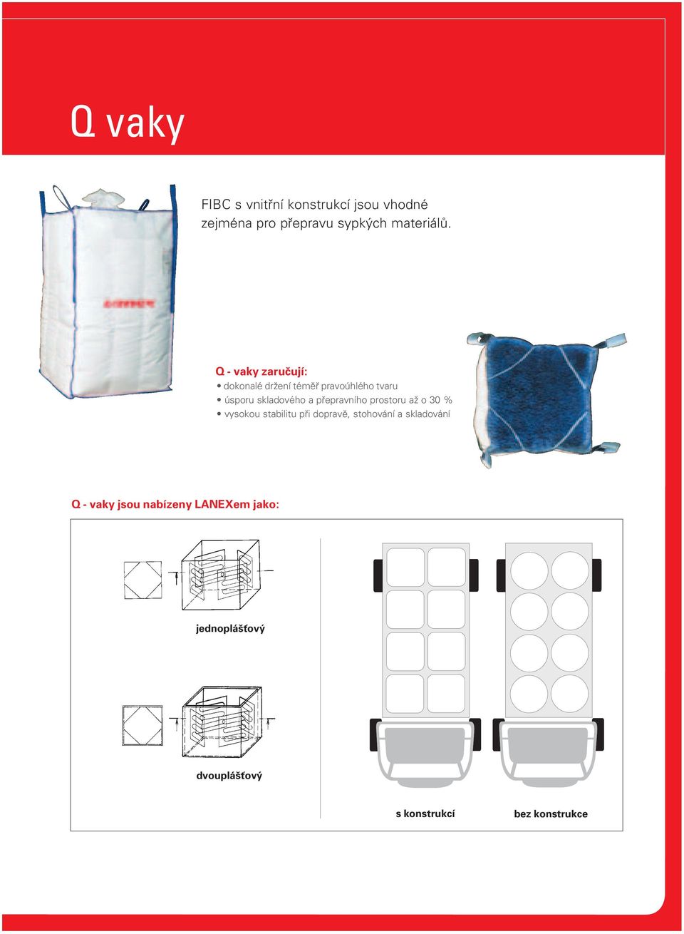 přepravního prostoru až o 30 % vysokou stabilitu při dopravě, stohování a skladování