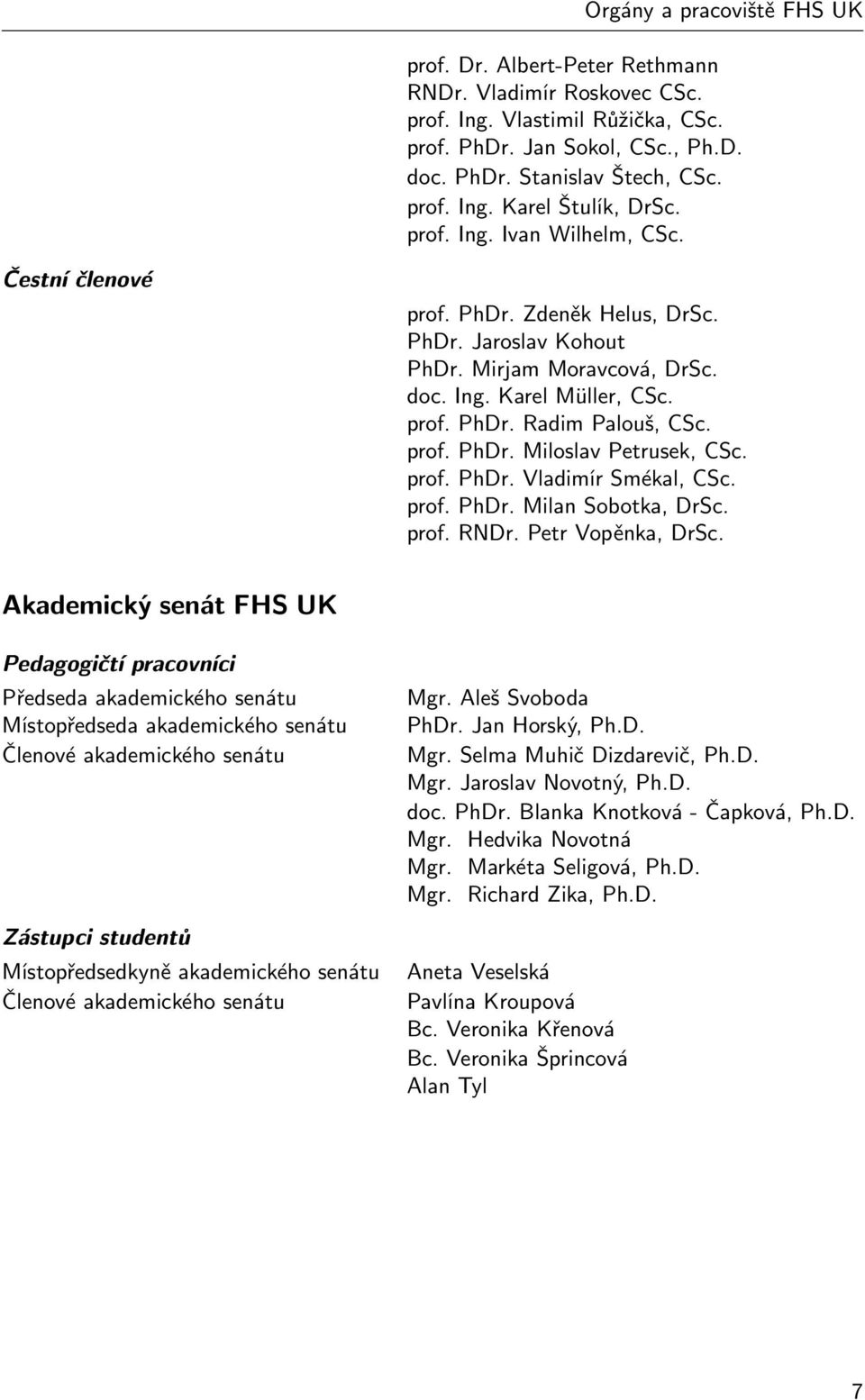 prof. PhDr. Vladimír Smékal, CSc. prof. PhDr. Milan Sobotka, DrSc. prof. RNDr. Petr Vopěnka, DrSc.