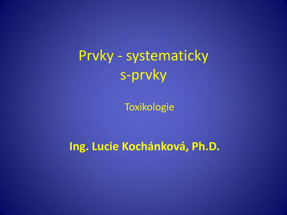 s-prvky