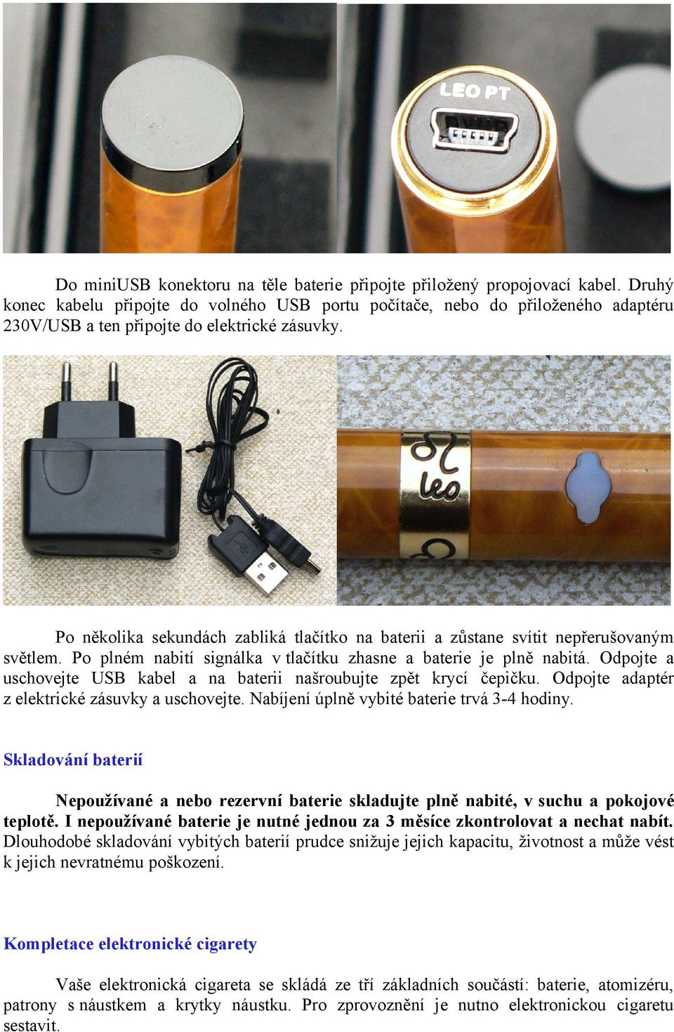 Blahopřejeme k nákupu elektronické cigarety Boge LEO - PDF Stažení zdarma