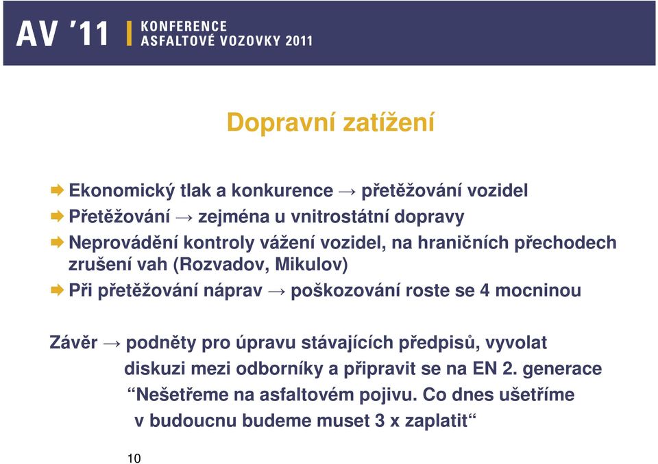 náprav poškozování roste se 4 mocninou Závěr podněty pro úpravu stávajících předpisů, vyvolat diskuzi mezi