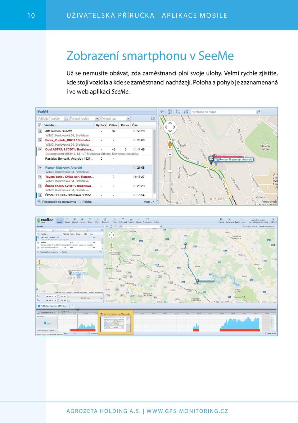 Velmi rychle zjistíte, kde stojí vozidla a kde se zaměstnanci