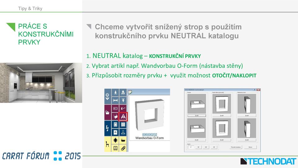 NEUTRAL katalog KONSTRUKČNÍ PRVKY 2. Vybrat artikl např.