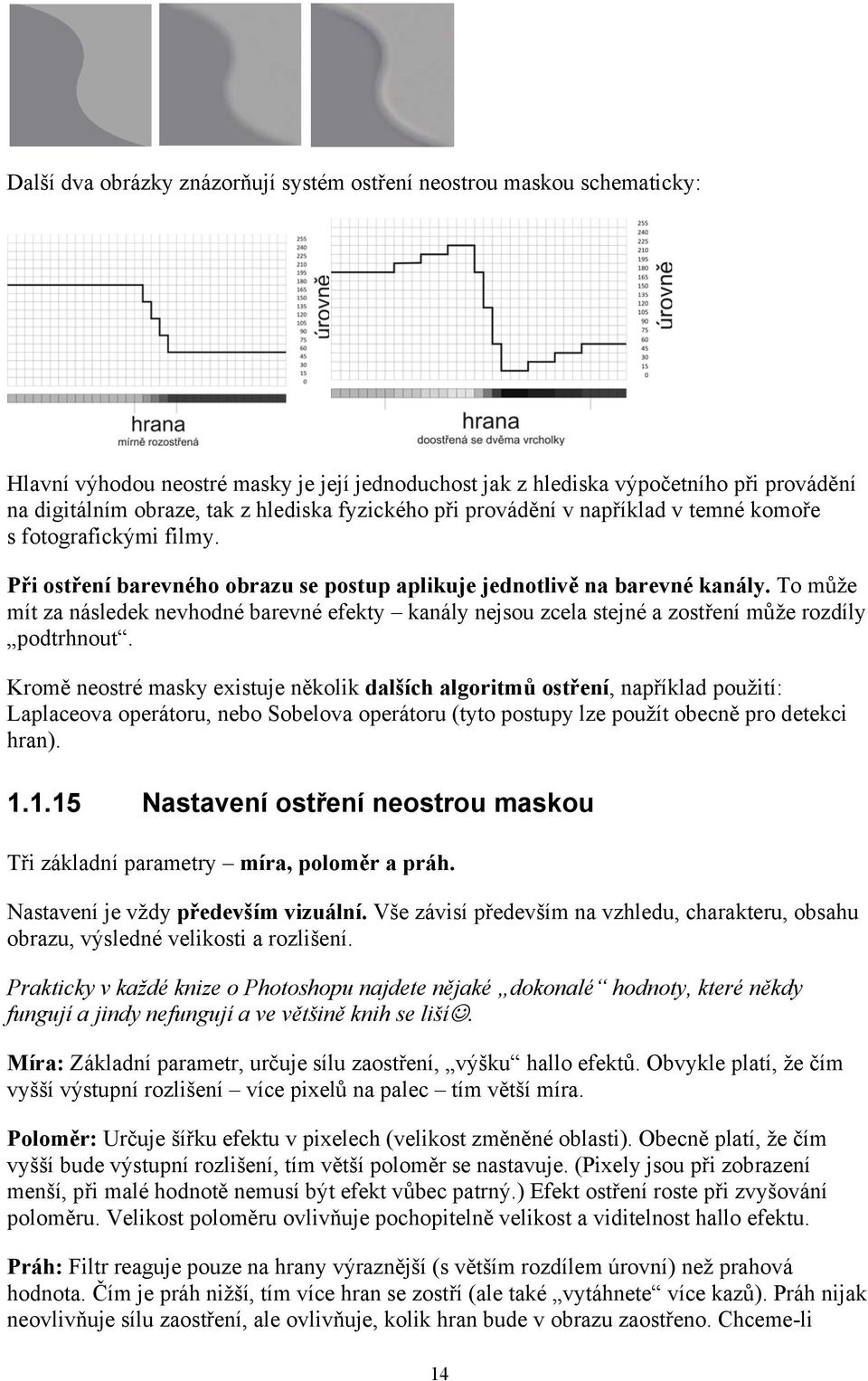 To může mít za následek nevhodné barevné efekty kanály nejsou zcela stejné a zostření může rozdíly podtrhnout.