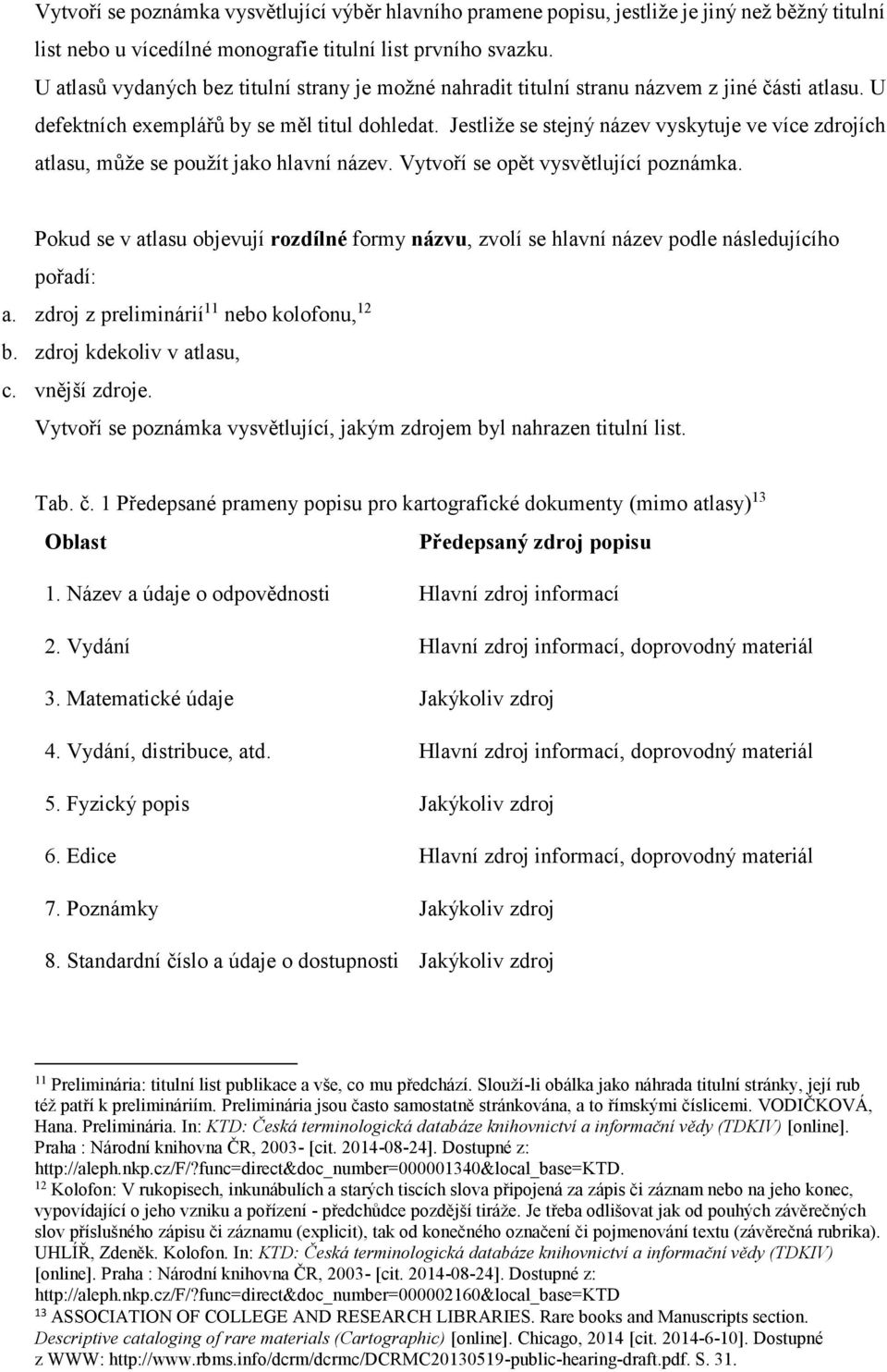 Jestliže se stejný název vyskytuje ve více zdrojích atlasu, může se použít jako hlavní název. Vytvoří se opět vysvětlující poznámka.